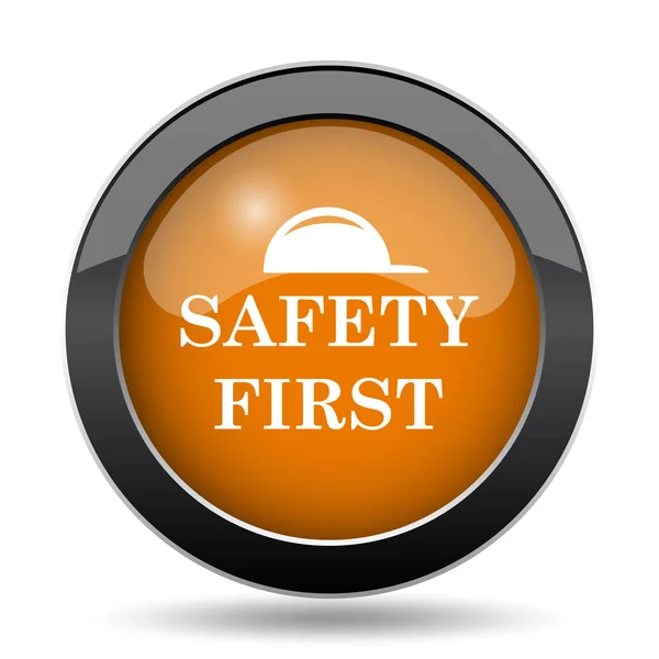 Safety First Icon Safety First Website Button White Background — Stock Photo, Image