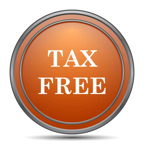 Tax free icon. Orange internet button on white background