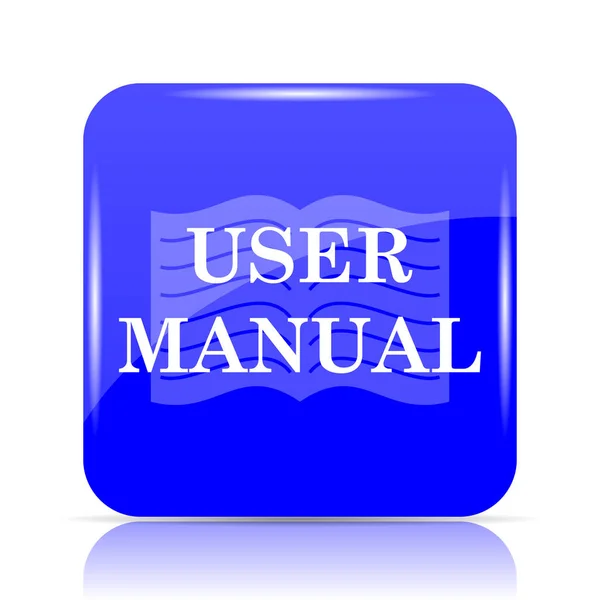 User Manual Icon Blue Website Button White Background — Stock Photo, Image
