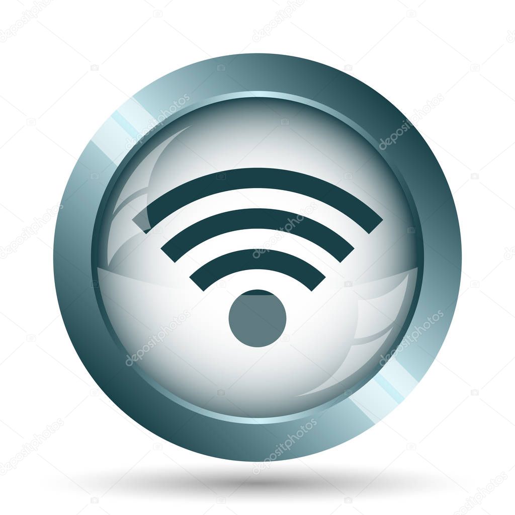 Wireless sign icon. Internet button on white background.