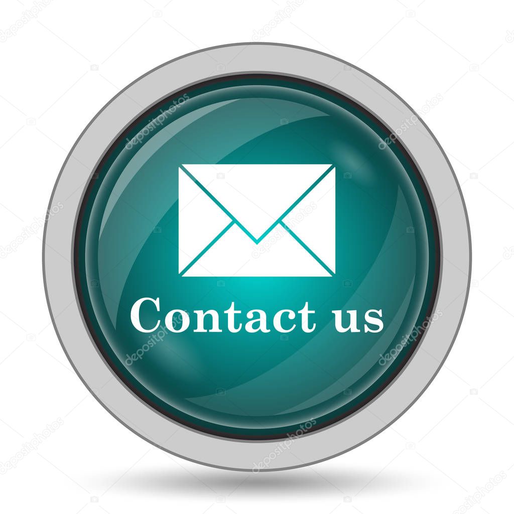 Contact us icon, website button on white background