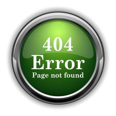404 hata simgesi. 404 hatası Web sitesi düğmesini beyaz arka plan üzerinde
