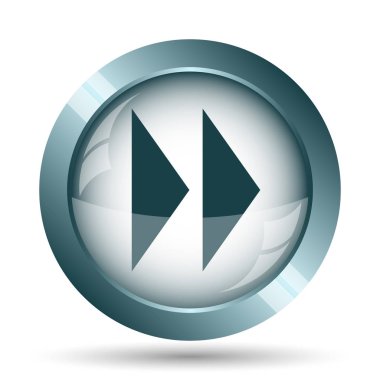 Hızlı ileri işareti simgesi. Beyaz arka plan üzerinde Internet düğmesi.