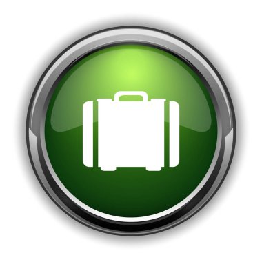 Bavul simgesi. Bavul Web sitesi düğmesini beyaz arka plan üzerinde