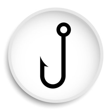 Balık beyaz arka plan üzerinde kutsal kişilerin resmi web sitesi düğme kanca.