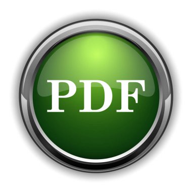PDF simgesi. Beyaz arka planda PDF web sitesi düğmesini