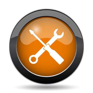 Araçlar simgesi. Araçlar Web sitesi düğmesi beyaz arka plan üzerinde