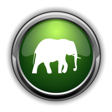 Fil kutsal kişilerin resmi. Beyaz arka plan üzerinde fil Web sitesi düğmesini