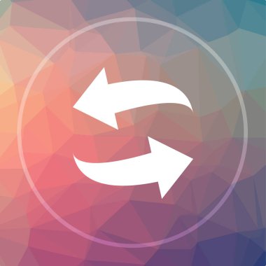 Simge değiştir. Takas et düşük poli arka plan üzerinde Web sitesi düğmesi