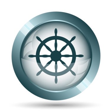 Deniz tekerlek simgesi. Beyaz arka plan üzerinde Internet düğmesi.