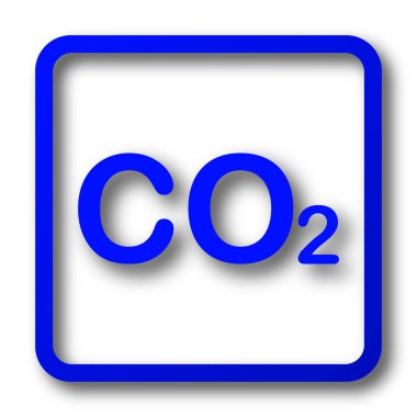 CO2 simgesi. CO2 Web sitesi düğmesini beyaz arka plan üzerinde.