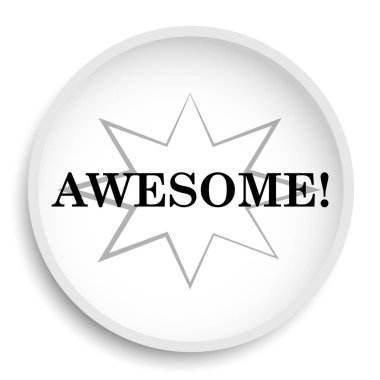 Harika simgesi. Beyaz arka plan üzerinde harika web sitesi düğmesi.