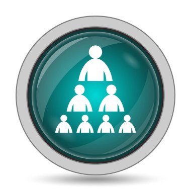 İnsanlar kutsal kişilerin resmi, beyaz arka plan üzerinde Web sitesi düğmesi ile kuruluş şeması