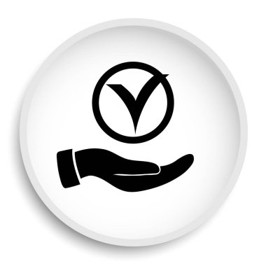 Beyaz arka plan üzerine el simgesi Web sitesi tuşu ile kene.