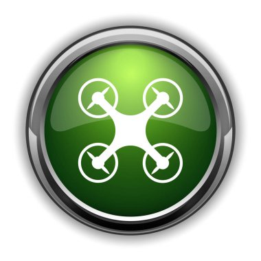 Drone simgesi. Drone Web sitesi düğmesini beyaz arka plan üzerinde