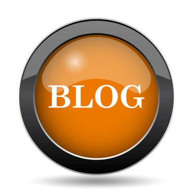 Blog simgesi. Beyaz arka plan üzerinde Blog Web sitesi düğmesini