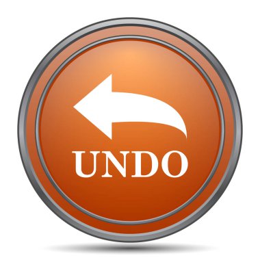 Simgesini geri almak. Beyaz arka plan turuncu internet düğme