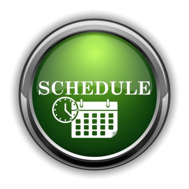 Zamanlama simgesini. Zamanla Web sitesi düğmesini beyaz arka plan üzerinde