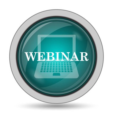 Webinar kutsal kişilerin resmi, beyaz arka plan üzerinde Web sitesi düğmesini