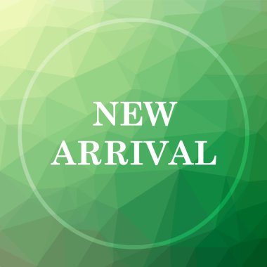 Yeni varış kutsal kişilerin resmi. Yeni varış Web sitesi düğmesinde yeşil düşük poli arka plan