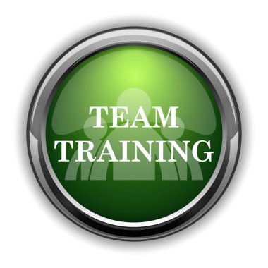Takım eğitim simgesi. Beyaz arka plan üzerinde takım eğitim web sitesi düğmesini