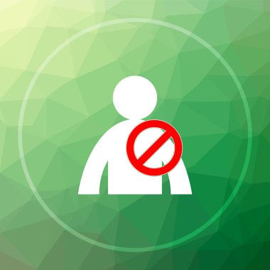 Kullanıcı çevrimdışı simgesi. Kullanıcı çevrimdışı Web sitesi düğmesini yeşil düşük poli arka plan üzerinde