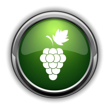 Üzüm simgesi. Beyaz arka plan üzerinde üzüm Web sitesi düğmesini