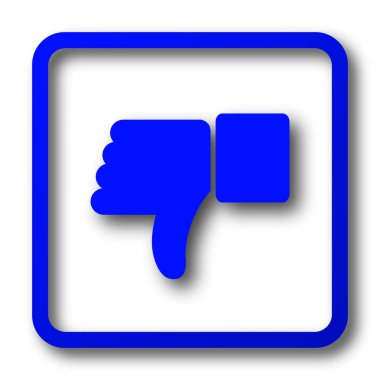 Başparmak simgesi. Beyaz arka plan Web sitesi düğmesini basılı parmak.