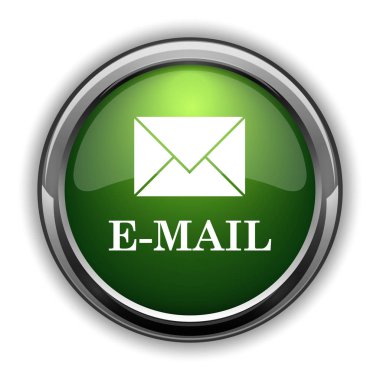 E-posta simgesi. E-posta web sitesi düğmesi beyaz arka plan üzerinde