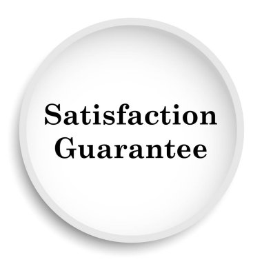 Memnuniyet garantisi simgesi. Memnuniyet garantisi beyaz arka plan üzerinde Web sitesi düğmesini.