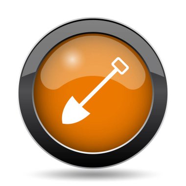 Kürek simgesi. Beyaz arka plan üzerinde Web sitesi düğmesini kürek