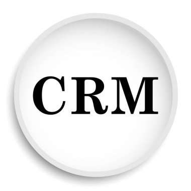 CRM simgesi. CRM Web sitesi düğmesini beyaz arka plan üzerinde. 