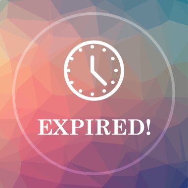 Süresi dolan simgesi. Web sitesi düğmesini düşük poli arka plan üzerinde süresi