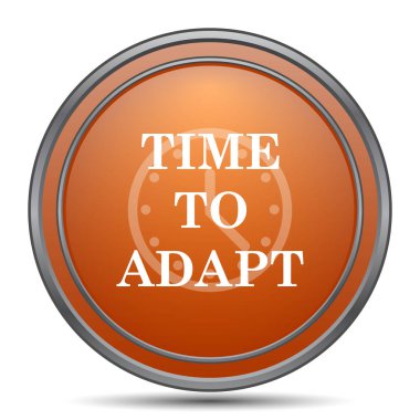 Simge uyum için zaman. Beyaz arka plan turuncu internet düğme