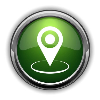 PIN konumu simgesi. PIN konumu Web sitesi düğmesi beyaz arka plan üzerinde