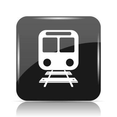 Tren simgesi. Beyaz arka plan üzerinde Internet düğmesi