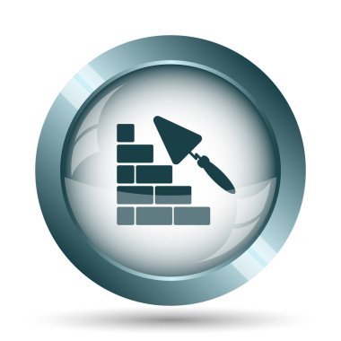 Bina duvar simgesi. Beyaz arka plan üzerinde Internet düğmesi.