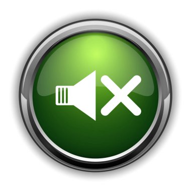 Ses simge yok. Beyaz arka plan üzerinde hiçbir ses Web sitesi düğmesini