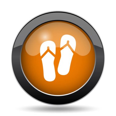 Terlik simgesi. Terlik Web sitesi düğmesini beyaz arka plan üzerinde