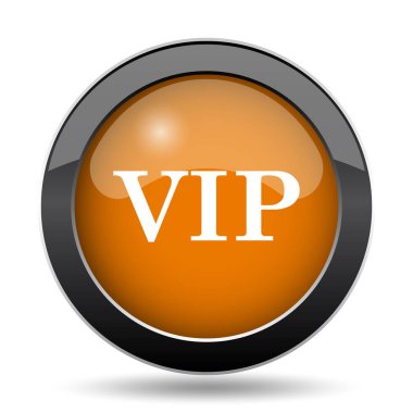 VIP simgesi. VIP Web sitesi düğmesini beyaz arka plan üzerinde