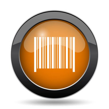 Barkod simgesi. Beyaz arka plan üzerinde barkod Web sitesi düğmesini
