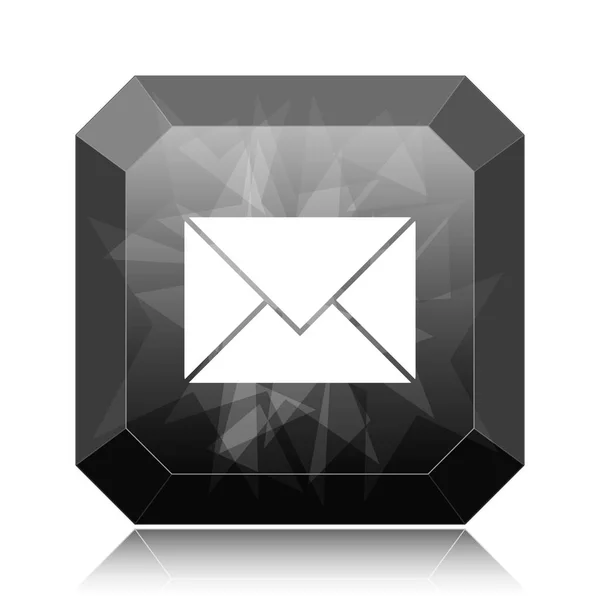 Иконка Электронной Почты Черная Кнопка Сайта Белом Фоне — стоковое фото