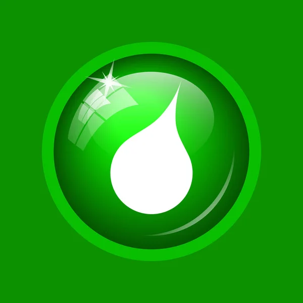 雨アイコン 緑の背景のインター ネット ボタン — ストック写真