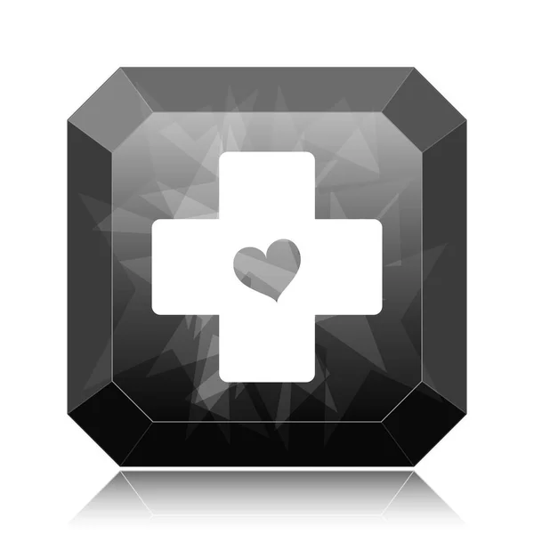 Cross with heart icon — Stock Photo, Image