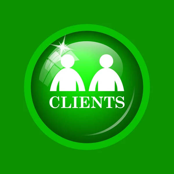 Clients icon. Internet button on green background.