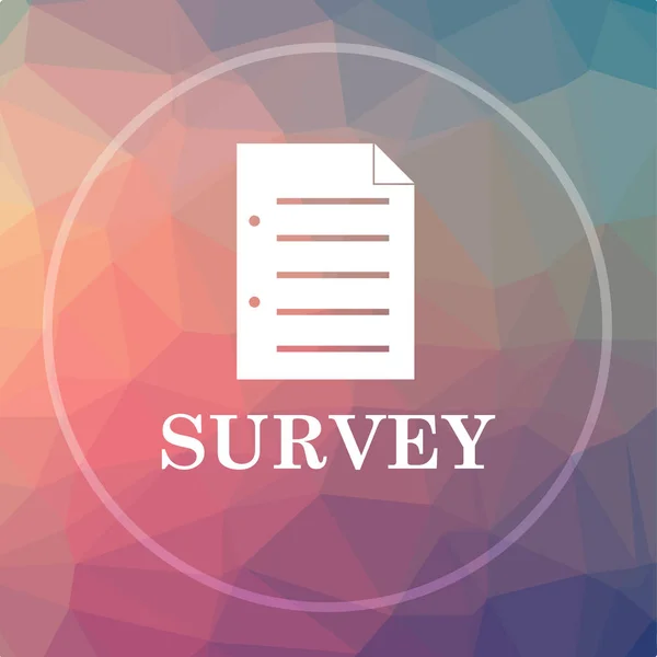 Survey icon. Survey website button on low poly background