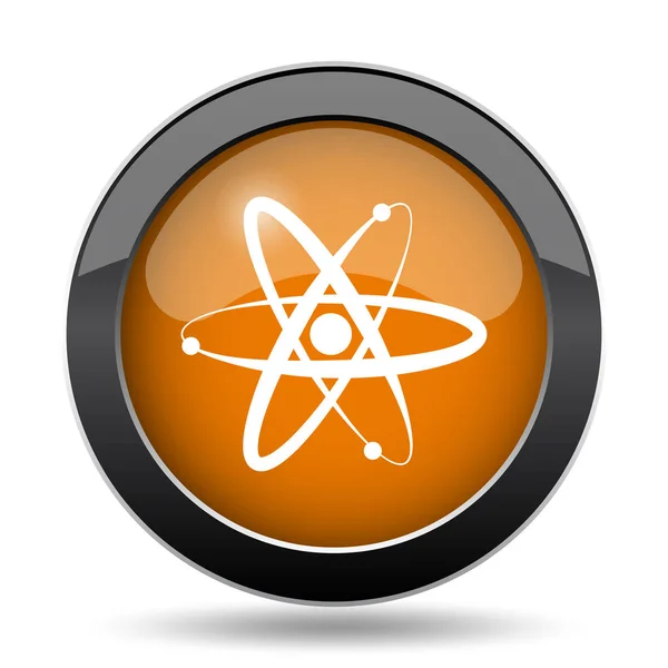 Ikon Atom Tombol Situs Web Atom Pada Latar Belakang Putih — Stok Foto