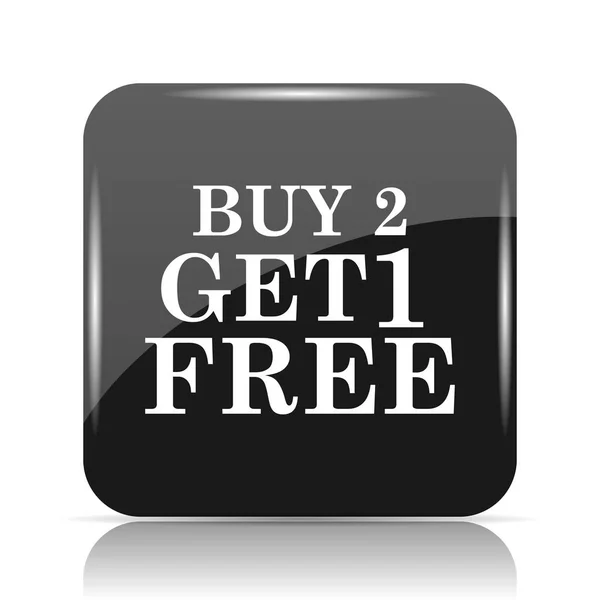 Buy 2 get 1 free offer icon. Internet button on white background