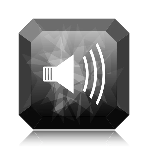 Speaker Icon Black Website Button White Background — Stock Photo, Image