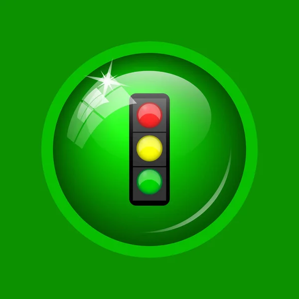 Світлофор Значок Інтернет Кнопки Зеленому Тлі — стокове фото